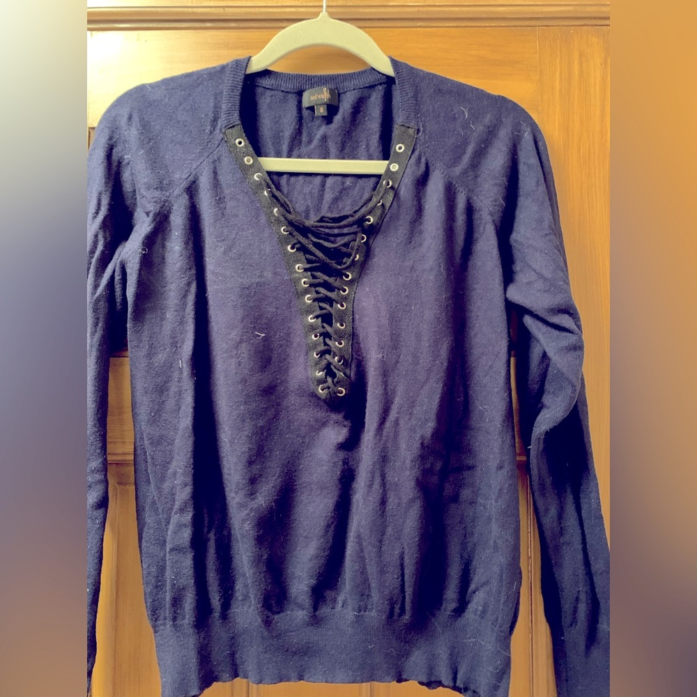 Purple Lace Detail Sweater